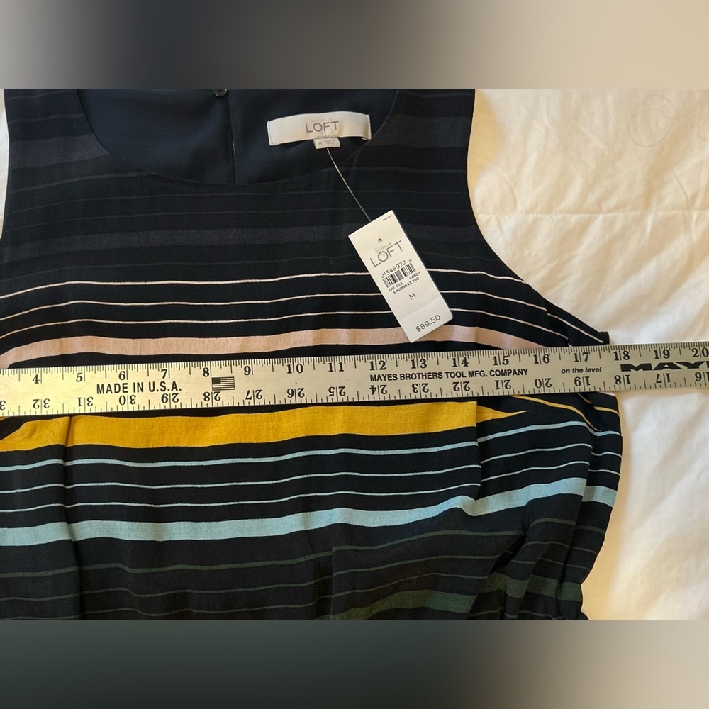 Ann Taylor Loft Sleeveless Striped Midi Dress  Size Medium NWT - Picture 11 of 13